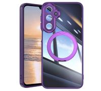 Kainevy Coque pour Samsung A16 5G&4G Transparente Compatible avec MagSafe, Etui Antichoc Militaire pour Samsung Galaxy A16 avec Protection Camera & Support Anneau Rotatif à 360° (Violet)