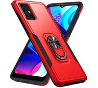 Kainevy Coque pour Samsung A71 4G 4G Antichoc Militaire avec Support Anneau Métal, Housse Etui Protection Resistant Rigide Renforcée pour Samsung Galaxy A71 4G, Homme Femme (Rouge+Noir)