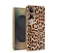 Kainevy Coque pour Vivo V50 Lite 4G, Etui Antichoc Cuir Silicone Ultra Fine pour Vivo V50 Lite 4G avec Camera Protection, Housse Motif Leopard Chic Luxe Aesthetic (Leopard)