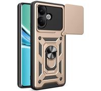 Kainevy Coque pour Vivo V60 Lite 5G&4G avec Cache Camera et Anneau Support Metal, Compatible Support Voiture Magnétique Housse Etui Protection Antichoc Militaire pour Vivo V60 Lite (Doré)