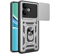Kainevy Coque pour Vivo V60 Lite 5G&4G avec Cache Camera et Anneau Support Metal, Compatible Support Voiture Magnétique Housse Etui Protection Antichoc Militaire pour Vivo V60 Lite (Argenté)