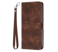 Kainevy Étui portefeuille en cuir pour Samsung Galaxy S25 FE - Avec porte-cartes et support, dragonne, protection intégrale résistante aux chocs, fermeture magnétique (marron)