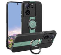 Kainevy pour Coque Xiaomi 13T Pro Cuir Silicone Magnetique avec Anneau et Support Antichoc Etui Protection Xiaomi 13T Pro Coque Fine Luxe Classe Housse Watch Motifs Peak Design (Vert Rond)