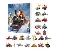 kaiop Calendrier de l'Avent Noël,Compte à Rebours 24 Jours avec Ornements Sapin - Décoration Véhicule Acrylique 2D pour Événement Sac à Dos Maison Fête