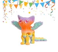 kaiop Figurine Chat Ange Démon Articulé - Jouet 3D Imprimé Aux Articulations Mobiles, Décor De Bureau avec Membres Articulés pour Enfant Cadeau (Couleur Aléatoire)