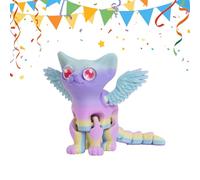 kaiop Figurine Chat Ange Démon Articulé - Jouet 3D Imprimé Aux Articulations Mobiles, Décor De Bureau avec Membres Articulés pour Enfant Cadeau (Couleur Aléatoire)