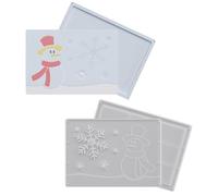 kaiop Moule Résine Porte-Billets - 2 Pièces Pochoirs,Chaussette Bonhomme de Neige Flocon Moule Enveloppe Cadeau,pour Décoration Maison Fête Anniversaire Action De Grâces