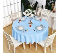 KAIPHO Nappe ronde bleu layette imperméable, résistante aux taches, infroissable, en polyester 210 g/m², lavable et facile à nettoyer pour fête, banquet, mariage, intérieur et extérieur (152,4 cm