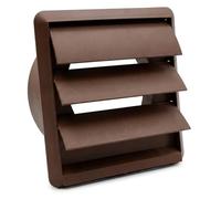 Kair Air Vent Gravity Grille with Non-Return Shutter Flaps - 6 inch / 150mm Round Spigot - Brown - SYS-150 - DUCVKC292-BR by Kair