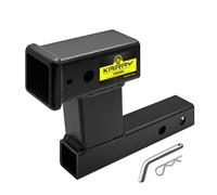 KAIRAY Adaptateur d'extension d'attelage de remorque de 15,2 cm, longueur d'extension de 20,3 cm et 25,4 cm, tige de 5,1 cm, capacité de remorquage de 3,401,9 kg, noir mat