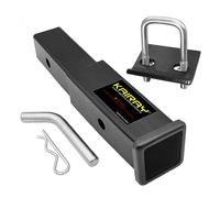 KAIRAY Rallonge d'attelage de remorque, Extension de récepteur de 5,1 cm, Longueur d'extension de 17,8 cm, avec stabilisateur Anti-cliquetis et goupille d'attelage de 1,5 cm et Clips, 1 587,6 kg GTW