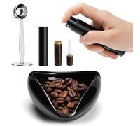 Kairey 4-Pièces Tasse Doseuse Grains Café, Agitateur Expresso,Cuillère à café 2-en-1 Flacon Pulvérisateur Plateau Dosage Café Céramique Accessoires Café pour amateurs café