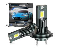 Kairiyard Ampoule LED H7 110W 20000LM,Puce ZES 6000K 300%,Format Mini 1:1 avec Ventilateur de Refroidissement 15000 RPM,Lampe H7 LED Remplacement des Lampes halogènes et xénon.Plug and Play, Lot de 2