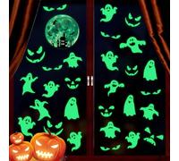 KAIRNE Autocollant Halloween,Halloween Fenêtre Autocollants, Halloween Stickers, Autocollants Halloween Amovible,Stickers Auto-adhésifs d'halloween,Décoration Fête Halloween DIY Horreur Décor