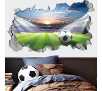 KAIRNE Sticker Mural 3D Football Arène, Poster du Stade, Autocollant Mural Coloré pour Chambre Garçon, Salon, Couloir Décor