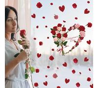 KAIRNE Stickers Fenetre Saint Valentin,Autocollant de Fenêtre pour Saint-Valentin,Autocollant Décoration Murale de Saint-Valentin,Sticker de décoration Saint-Valentin,Autocollants Fenêtre Fête Mariage