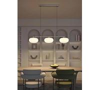 KAIRRY E27 Lampe japonaise moderne Lampe de table à manger Lampe suspendue de style Wabi-Sabi Lampe suspendue réglable en hauteur Convient pour les salles à manger/chambres à coucher/salons(Chrome)