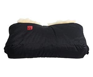Kaiser Accessoire Poussette - Protège Mains - Big Double - Peau d'Agneau - Noir