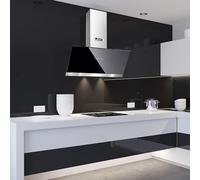 Kaiser AT 9440 Eco Hotte murale 90 cm, hotte sans tête, verre noir, 1250 m³/h, hotte aspirante avec minuterie, kit de recirculation inclus