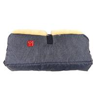 Kaiser Big Double Chauffe Mains en Peau d'Agneau Marine Mélange