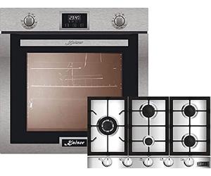 Kaiser Cuisinière à gaz EG 6372 + KG 9357, Four à gaz encastrable 60cm, 79L, gril, tournebroche, autonettoyant,Table de cuisson encastrable à gaz 90cm, inox, WOK brûleur turbo