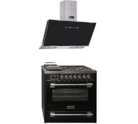 Kaiser Cuisinière à gaz HGE 93505 S+AT 9430 F ECO, Centre de cuisson 90 cm + Hotte aspirante 90 cm