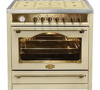Kaiser cuisinière à induction HC 93655 IElfEm, cuisinière électrique 90 cm/Kaiser Empire Elfenbein avec plaque à induction /5 zones de cuisson/8 fours électriques multifonctions/auto-nettoyage/115 L