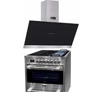 Kaiser Cuisinière à induction HC 93691 IR+AT 9440 ECO, Cuisinière électrique 90 cm /5 zones de cuisson+hotte aspirante, 90 cm