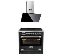 Kaiser Cuisinière à induction HC 93691 IS+AT 9430 F ECO, Cuisinière électrique 90 cm /5 zones de cuisson+hotte aspirante, 90 cm
