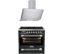 Kaiser Cuisinière à induction HC 93691 IS+AT 9455 N ECO, Cuisinière électrique 90 cm /5 zones de cuisson+hotte aspirante, 90 cm