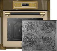 Kaiser Cuisinière EH 6726 ElfAD + KCT 6705 FI Ära Rétro Encastrable Four 80L Kit de four électrique + Plaque de cuisson à induction encastrable 60 cm Motif de peinture grotte