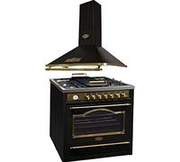 Kaiser Cuisinière HGE 93555 Em+A 9315 Em, Cuisinière électrique à gaz rétro 90 cm +hotte aspirante 90 cm