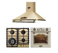 Kaiser EH 6355 ElfEm + KCG 6335 ElfEm + A 6315 ElfEM Set de cuisinière à gaz rétro encastrable avec hotte aspirante