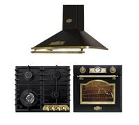Kaiser EH 6355 ElfEm + KCG 6335 ElfEm + A 6315 ElfEM Set de cuisinière à gaz rétro encastrable avec hotte aspirante