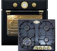 Kaiser Ensemble de cuisine Four encastrable autarcique EH 6432 BE + KG 6325 EM, Electrique, 10 fonctions+ Rétro Cuisinière à gaz encastrable, 60cm, Ivoire