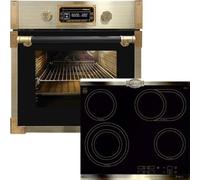 Kaiser Four pyrolyse « EH 6427 AD+KCT 6385 Em», four à encastrer pyrolyse rétro 73 L, verre noir, 60 cm+autoarkers exclusif High Light Plaque de cuisson vitrocéramique 60 cm, cuisinière encastrée
