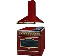 Kaiser HC 93655 IRotEm Cuisinière électrique 90 cm + Hotte aspirante A 9315 Rouge 90 cm