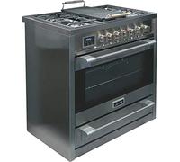 Kaiser HGE 93505 R Gaz Electrique Cuisinière 90cm/Four électrique/Cuisinière/ 115L / Plaque de cuisson au gaz/ 4,5 Kw WOK/ 8 fonctions/Autonettoyage/Gaz naturel et propane possibles/Qualité de luxe