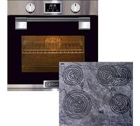 Kaiser Kaiser EH 6337 Cuisinière encastrable pyrolyse 79 l en acier inoxydable + cuisinière Kaiser KCT 6715 F Ära Gris