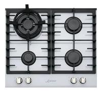 Kaiser KCG 6380 W Turbo, vitrocéramique, gaz, encastrable avec 4 brûleurs de qualité supérieure, brûleur turbo tricirculaire, 3,8 kW avec adaptateur wok en fonte