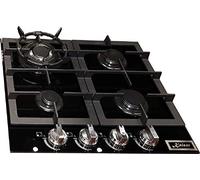 Kaiser KCG 6387 Turbo, Plaque de Cuisson à Gaz 60 cm, Verre Noir, 4 Zones, Autonome, Encastrée, Brûleurs Supérieurs, 3,8 kW, Brûleur WOK, Gaz Naturel/Propane