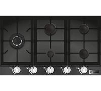 Kaiser KCG 9387 Turbo, Plaque de Cuisson à Gaz 90 cm, Verre Noir, 5 Zones, Autonome, Encastrée, Brûleurs Supérieurs, 3,8 kW, Brûleur WOK - Gaz Naturel/Propane
