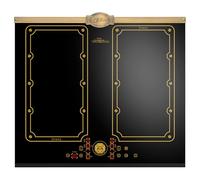 Kaiser KCT 6192 FI Em Plaque de cuisson à induction, 60 cm, 8 éléments chauffants : 4 × 2 zones de cuisson à induction, zone libre avec 2 zones à induction, verre en céramique noire avec barre dorée