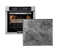 KAISER Kit de four encastrable en acier inoxydable, 86 L, 15 facts, avec plaque à induction, 4 zones de cuisson à induction avec fonction Power, 60 cm EH 6306 N R + KCT 6705 FI Ära