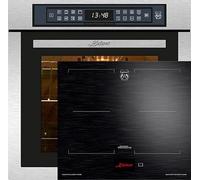 KAISER Kit de four encastrable en acier inoxydable, 86 l, avec grill Air Fryer, Full Touch, 60 cm, avec plaque à induction, 60 cm, zone libre avec 2 zones à induction Flex, écran TFT EH 6306 N, R+KCT