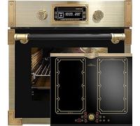 Kaiser Kit de four encastrable, style pyrolyse, autonome, rétro, 73 l, en verre noir, 60 cm, avec plaque à induction, 60 cm, zone libre avec 2 zones à induction Flex EH 6427 AD + KCT 6192 FI Em