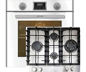Kaiser Küchengeräte EH 6326 W+KG 6364, four encastrable électrique, autonome, 79 l, autonettoyage, 10 fonctions + plaque à gaz encastrable 60 cm, gaz naturel