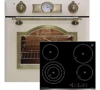 Kaiser Küchengeräte EH 6355 ElfEm+KCT 6703 F - Kit four encastrable rétro - 8 fonctions + plaque vitrocéramique noire de 60 cm - High-Light, zone de cuisson tricirculaire