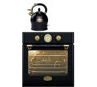 Kaiser Olan Ensemble de cuisine Four encastrable autarcique EH 6432 BE Eco+WK 2000 Em, Bouilloire rétro exclusive, Four électrique encastrable rétro, Ivoire