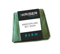 KAISER PLASTIC® - Bâche en tissu - Extra solide - 6 x 8 m - Bâche de protection - Vert - Indéchirable